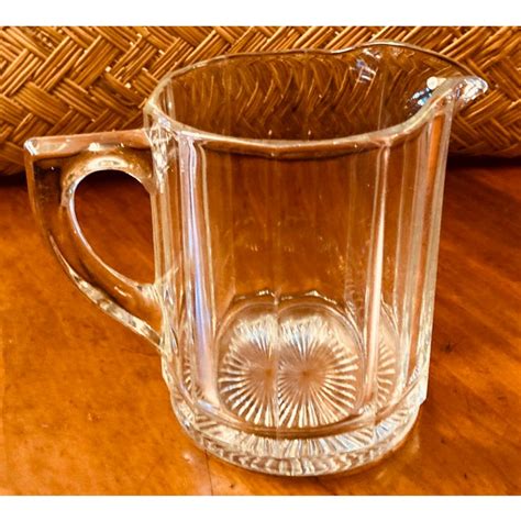 Antique Crystal Glass Heavy Weight Serving Pitcher Early 20th Century ...
