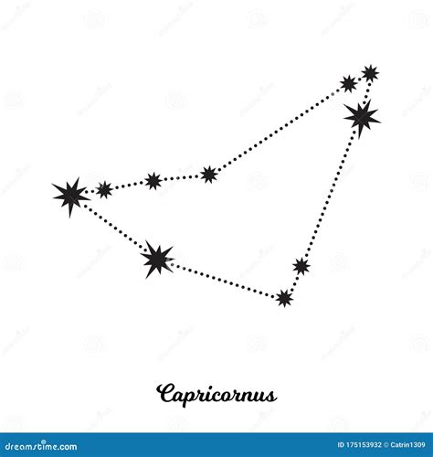 Capricorn Zodiac Constellation. Vector Illustration in the Style of Minimalism. the Symbol of ...