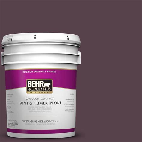 BEHR Premium Plus 5-gal. #T15-4 Your Majesty Zero VOC Eggshell Enamel Interior Paint-230005 ...