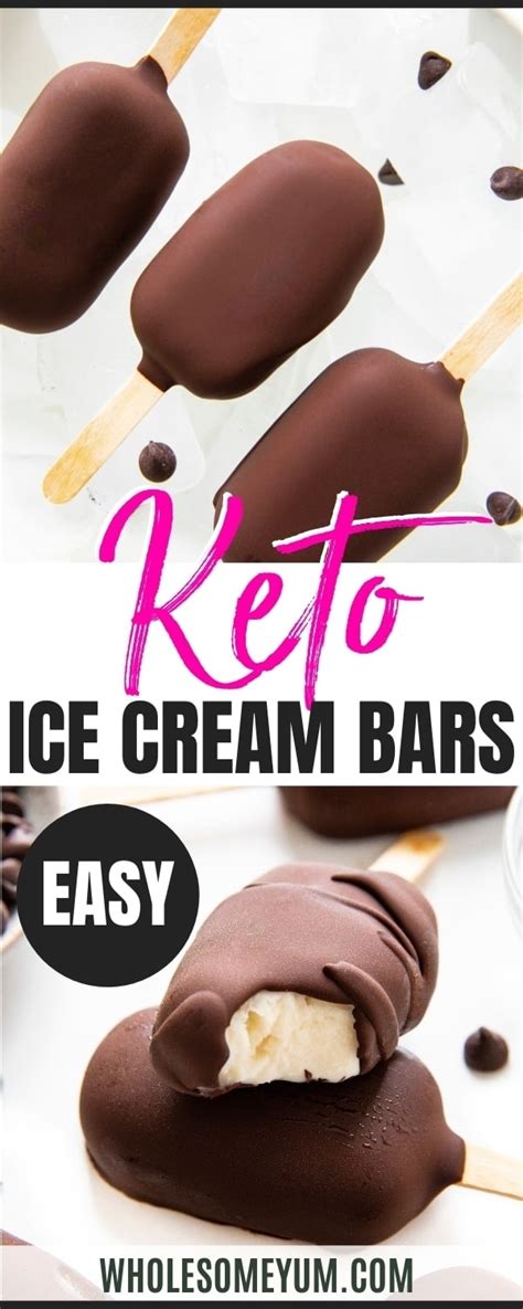 Keto Ice Cream Bars (2.5g Carbs!) - Wholesome Yum