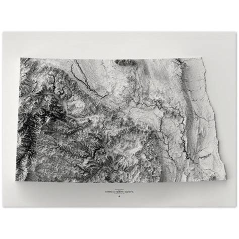 North Dakota Elevation Map - Etsy