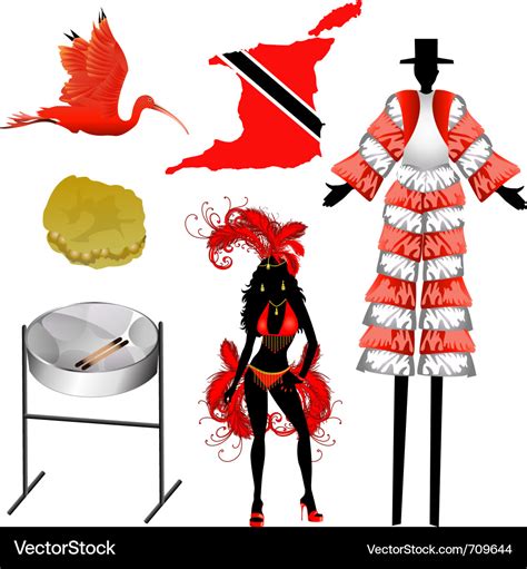 Trinidad and tobago icons Royalty Free Vector Image