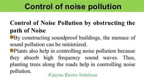 Noise Pollution Prevention Methods