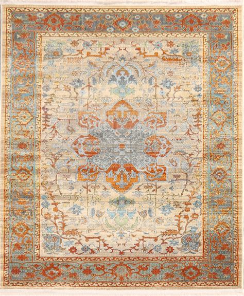 Distressed Vintage Style Traditional Geometric Area Rug Oriental Carpet ...