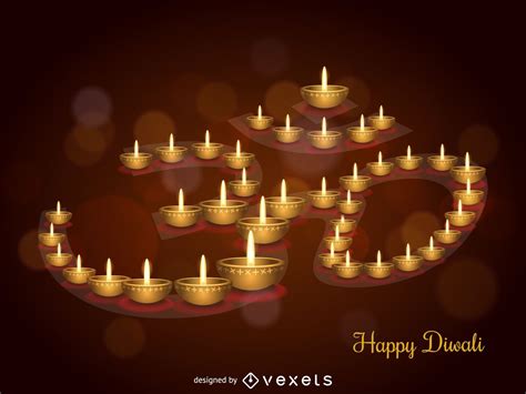 Diwali Candles Illustration Design Vector Download