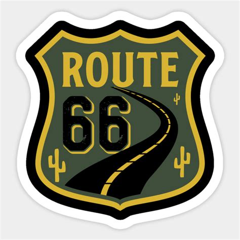 Historic Route 66 - Vintage Logotype - Route 66 - Sticker | TeePublic