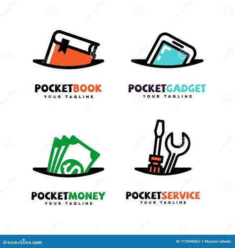 Pocket logo set stock vector. Illustration of logotype - 112946863