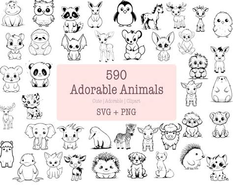 Cute Animals Clipart, Kawaii Animals Clipart, Cute Fox Clipart, Kawaii ...