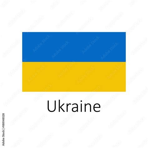 Flag of Ukraine with name icon. Official colors and proportion correctly. National Ukraine Flag ...