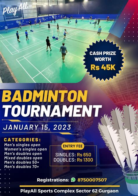 PlayAll Badminton Tournament - Gurgaon, PlayAll Sports Complex Gurugram ...