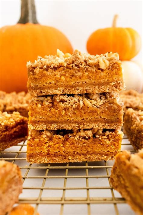 Pumpkin Pie Crumble Bars - Once Upon a Pumpkin