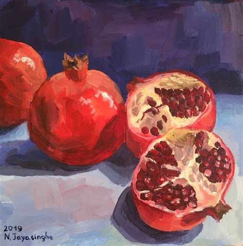 Pomegranates | Watercolor flowers paintings, Painting, Art