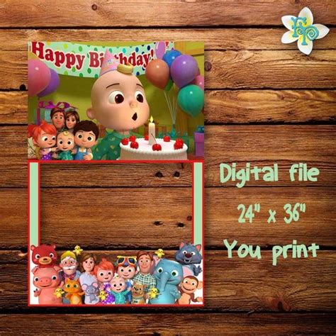 Cocomelon Photo booth frame, Cocomelon digital Printable Backdrop, Cocomelon Birthday, Digital ...