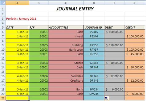 Create The Journal and Journal Entry with Excel (Part 2) ~ Excel Tips ...