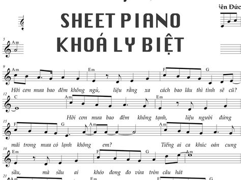 Sheet Piano Khoá Ly Biệt - Voi Bản Đôn | Top 2 trending