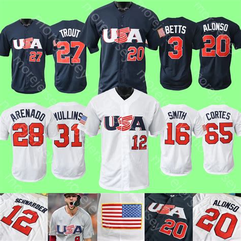 2024 Team USA Baseball Jersey Polyester, Breathable, Customized, Short ...