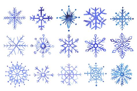 Watercolor Individual Snowflakes By Anna Zlato | TheHungryJPEG