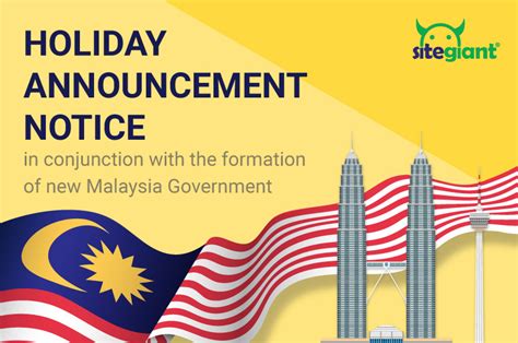 Holiday Announcement for The Celebration of New Government | SiteGiant