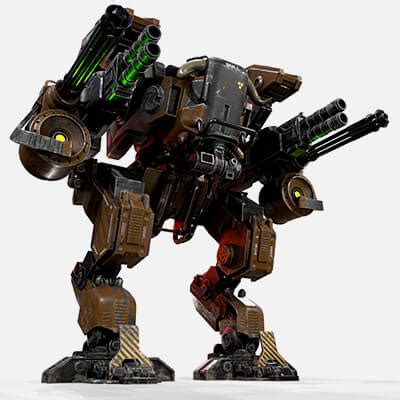 Mech in Military Style - 3D Model by 3D_Kod