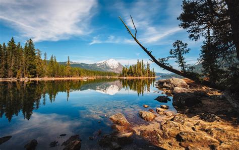 photography, Nature, Landscape, Lake, Snowy Peak, Forest, Reflection ...