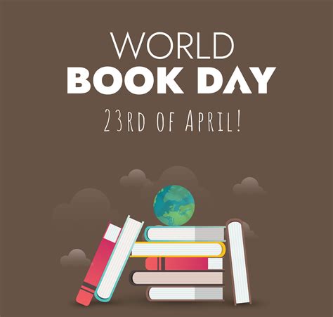 World books day. Happy world book day 2023 celebration cover with pile of books and a globe. One ...