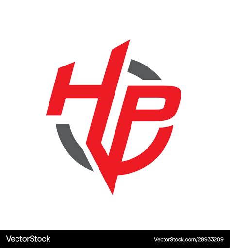 Circle stacked hp logo h p initial letter design Vector Image