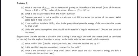 Solved (a) What is the value of gmoon, the acceleration of | Chegg.com