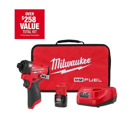 Milwaukee M12 Fuel 12V Brushless 1/4" Hex Impact Driver w/ 2.0Ah ...