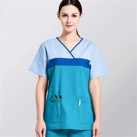 Hit Color Design Surgical Suits Breathable Short Sleeved Medical Scrub ...