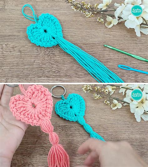 Crochet Heart Keychain Pattern And Tutorial - CrochetBeja