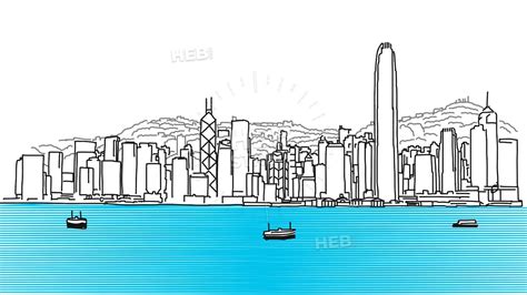 Hong Kong Skyline Drawing at PaintingValley.com | Explore collection of Hong Kong Skyline Drawing