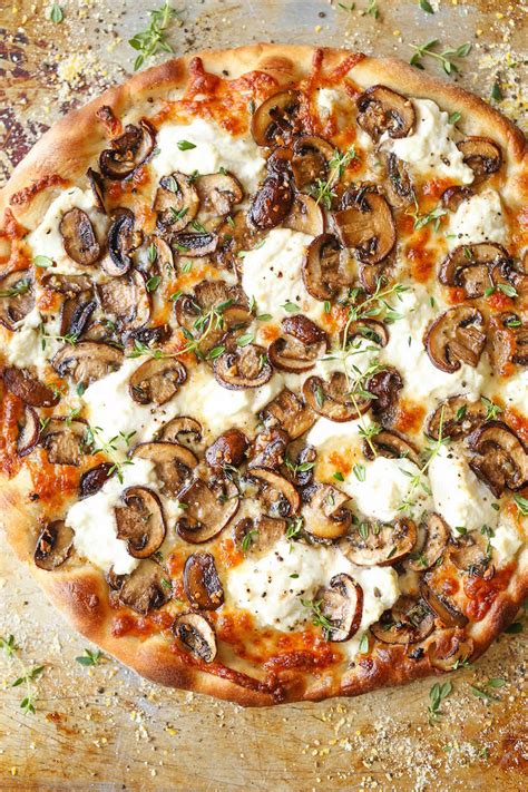 White Mushroom Pizza - Damn Delicious