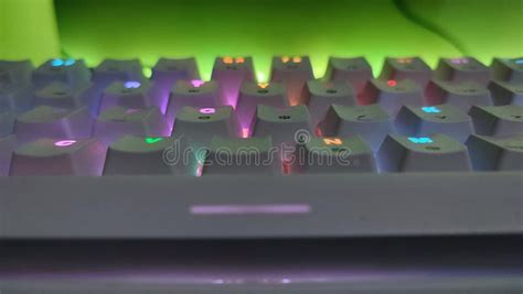 White Mechanical Keyboard with Colorful Illuminated Caps Stock Image ...