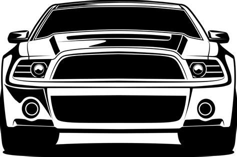 Black and white car front drawing 1396880 Vector Art at Vecteezy