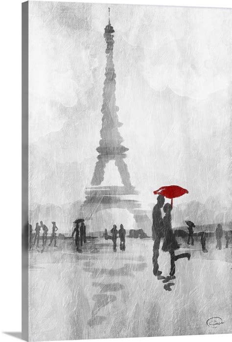 Paris in the Rain | Rain art, Eiffel tower painting, Canvas painting