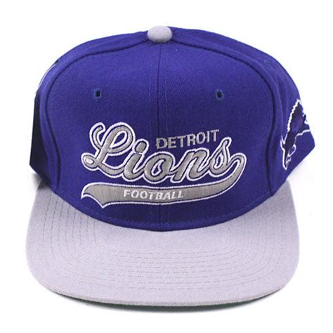 Vintage Snapback Snap Back Hat Detroit Lions Starter Underscore Script ...