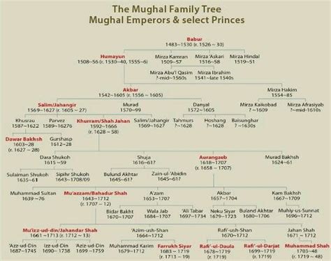 Mughal Family Tree | Ancient indian history, Indian history facts, General knowledge facts