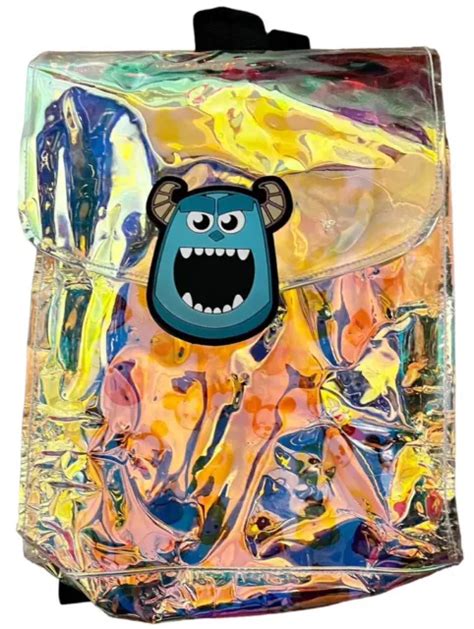 DISNEY MONSTERS INC (SULLEY emoji) CLEAR IRIDESCENT PLASTIC Backpack SCHOOL BAG $15.00 - PicClick