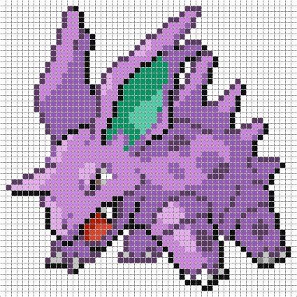 033 Nidorino | Pokemon cross stitch, Pixel art pokemon, Pixel art