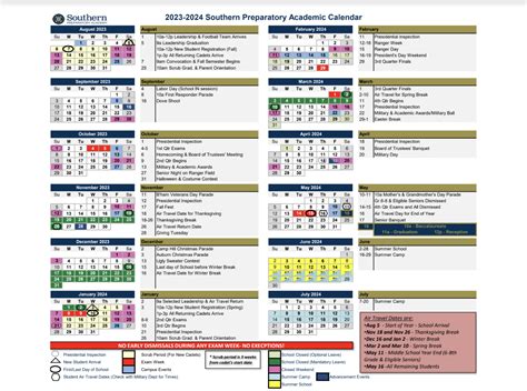 Academic Calendar - Southern Preparatory Academy