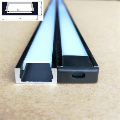 10pcs X 6.6ft 2meters Black Anodized Led Aluminum Channel Profile ,black End Cap For Under ...