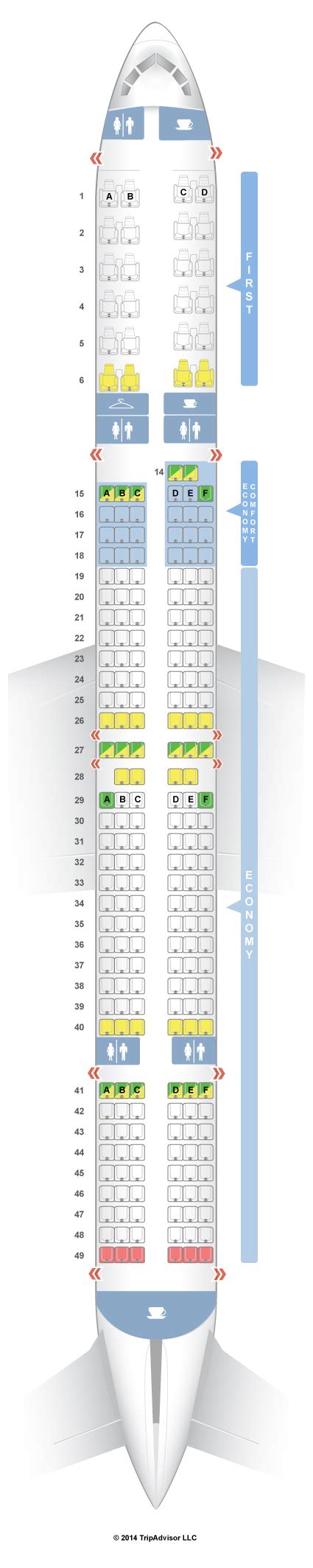 SeatGuru Seat Map Delta Boeing 757-300 (75Y) V2 | Boeing 757 300, Seatguru, Delta airlines