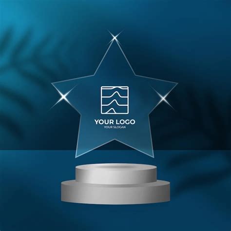 Premium PSD | Blue star logo mockup