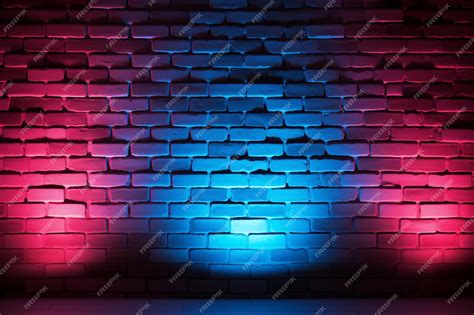 Premium Photo | Neon Brick Wall Background Neon Brick Wallpaper neon ...