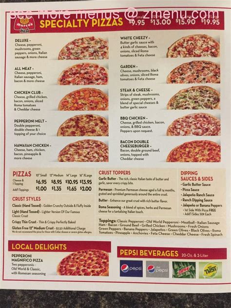 Menu at Marco's Pizza pizzeria, Bonita Springs, S Tamiami Trail Suite 3