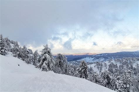 Snowy Troodos Mountains On Cyprus - Stock Photos | Motion Array