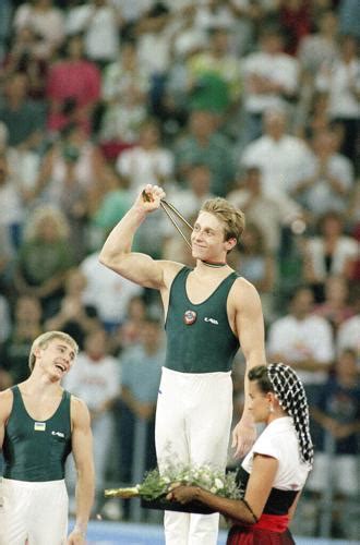 1992: Vitaly Scherbo wins gold medals in vault, rings, pommel horse and ...