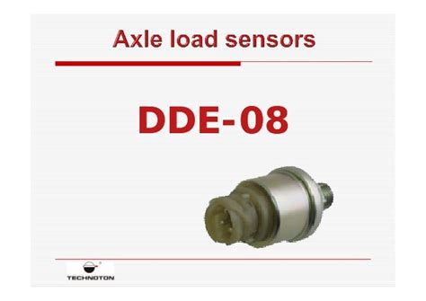 Axle load sensor DDE08 - weight control on transport