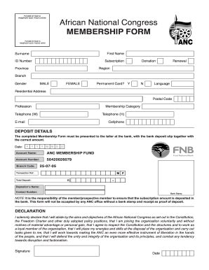 Anc Membership Form - Fill Online, Printable, Fillable, Blank | pdfFiller