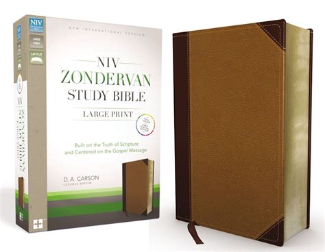 NIV Zondervan Study Bible, Large Print, Leathersoft, Brown/Tan